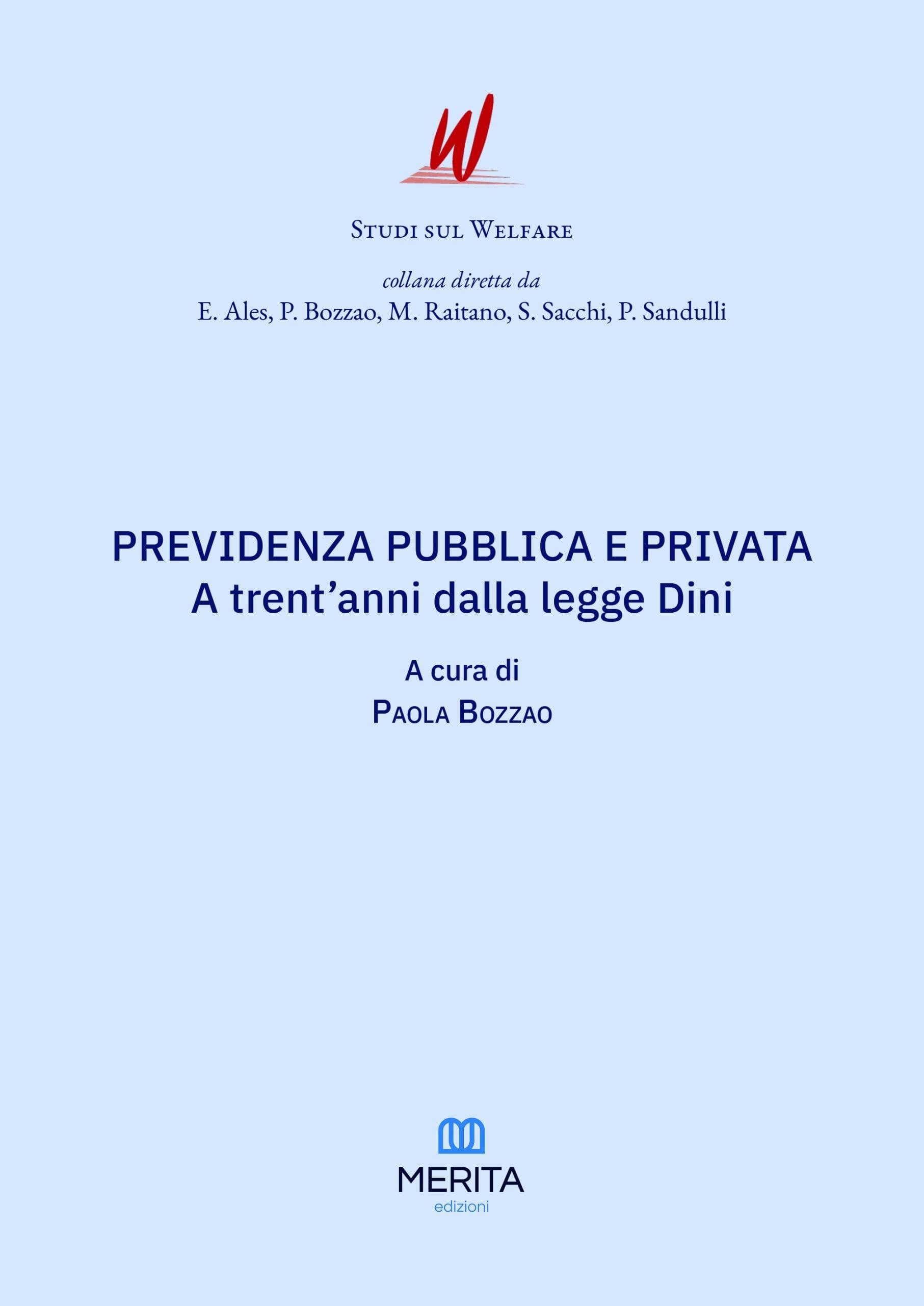 Copertina del volume Previdenza pubblica e privata